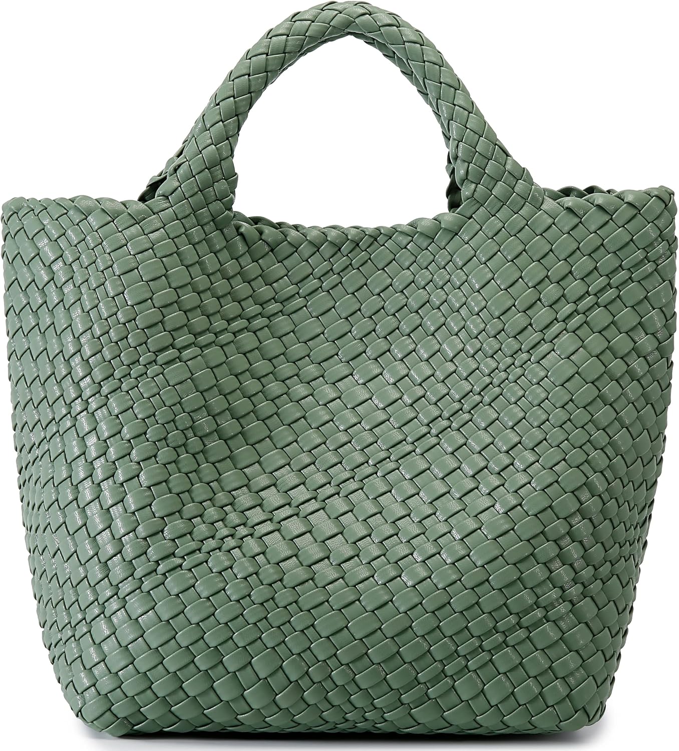 Queenoris Woven Bag for Women - Stylish Vegan Leather Tote