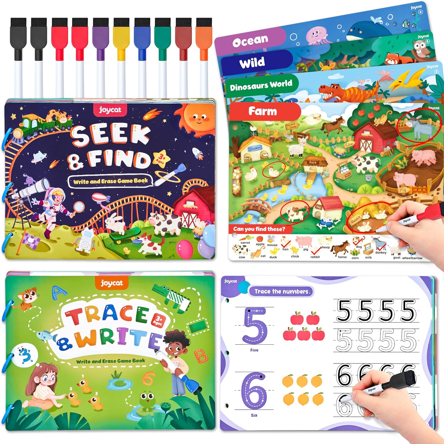 JoyCat Preschool Learning Activities Set for Kids Ages 3-5