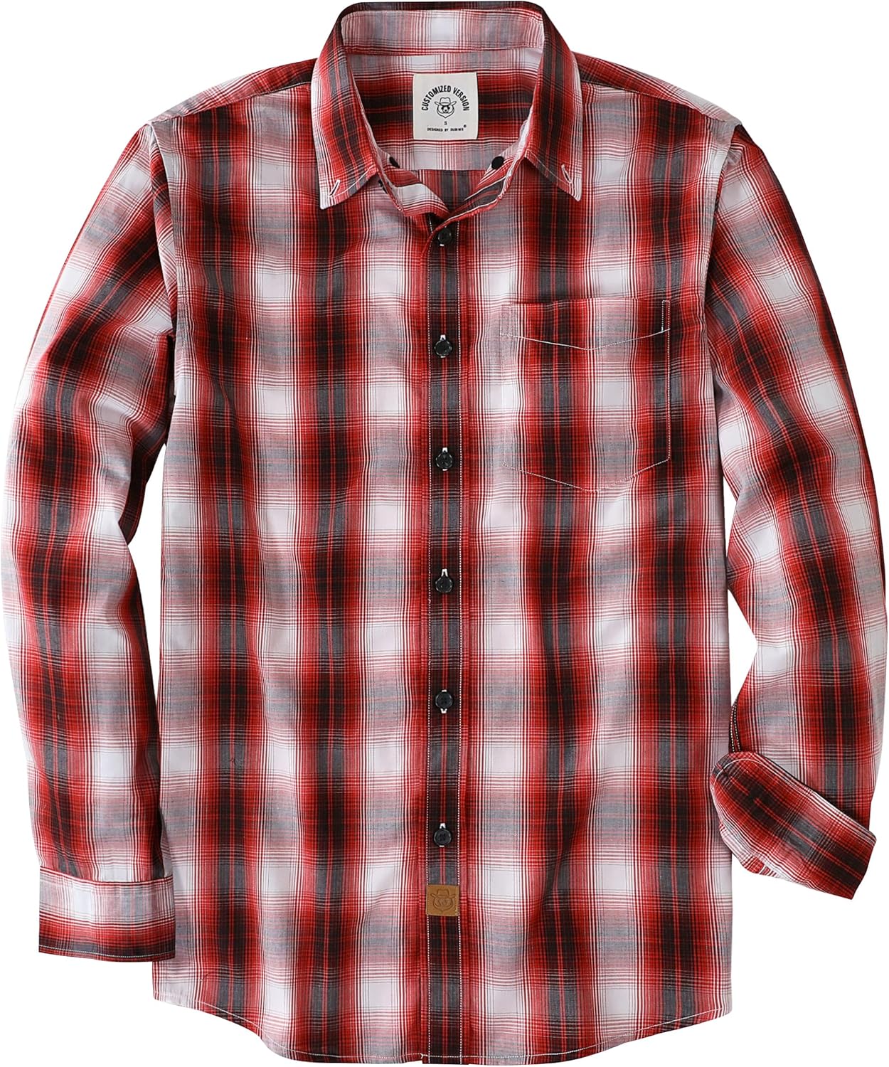 Stylish Mens Button Up Shirts Long Sleeve Casual Cotton Plaid