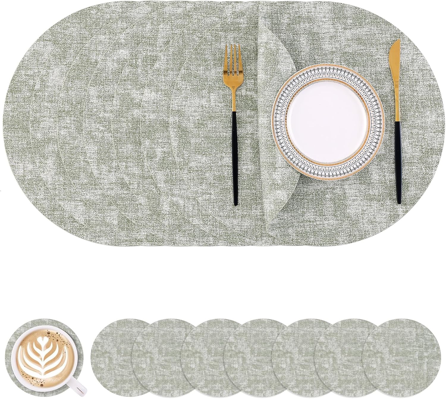 Homaxy Round Faux Leather Placemats for Elegant Dining