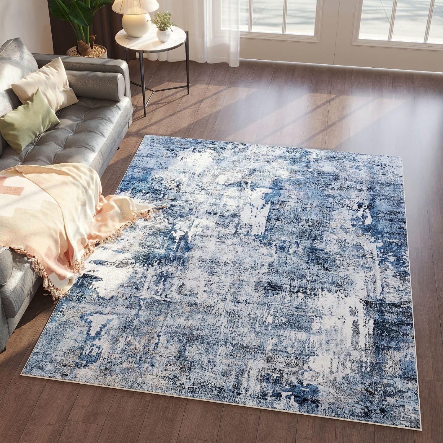 Rugcomf 4x6 Washable Boho Soft Area Rug for Living Room