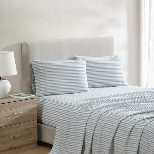 Nautica Full Bed Sheets Set - Lightweight Cotton Percale Bedding