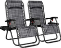 Zero Gravity Recliners Outdoor Folding Lounge Chairs Set of 2