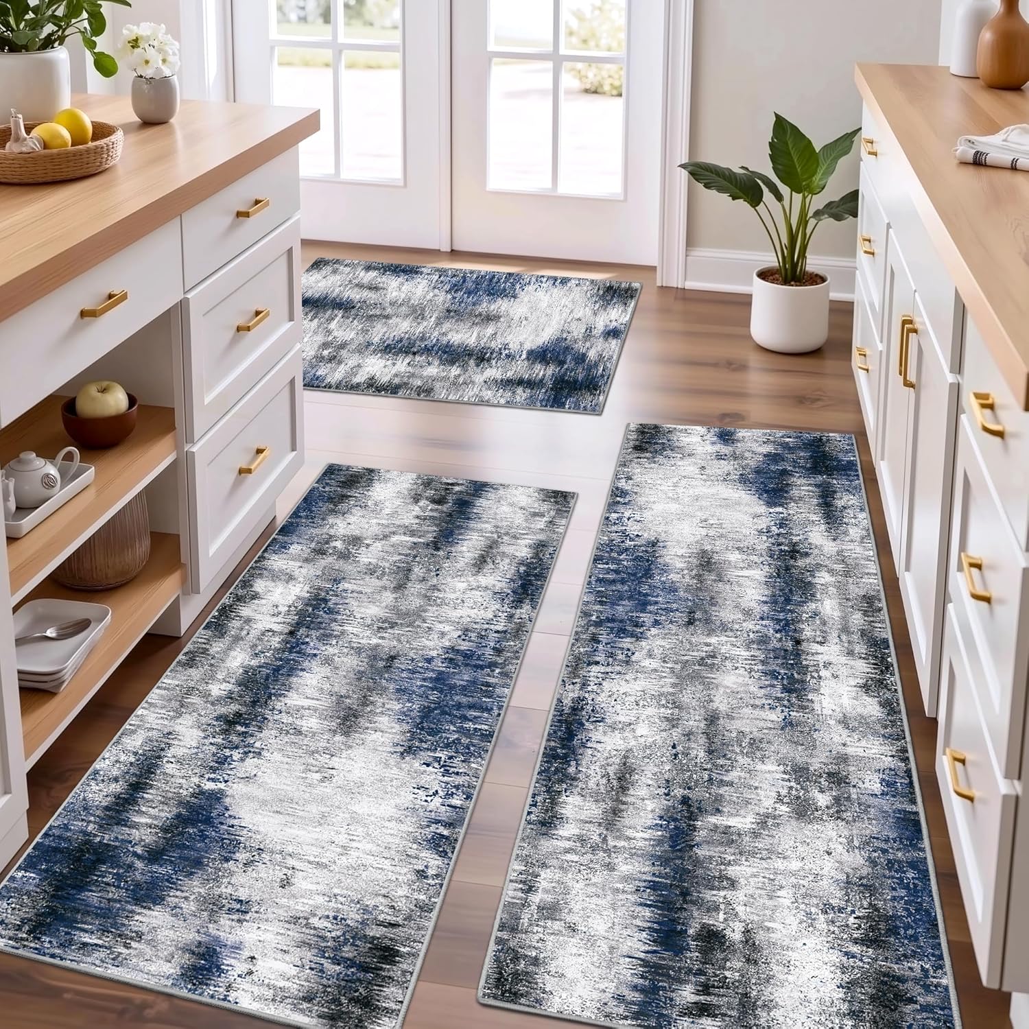 Tritard Non Slip Kitchen Rugs Set of 3 for Home Use