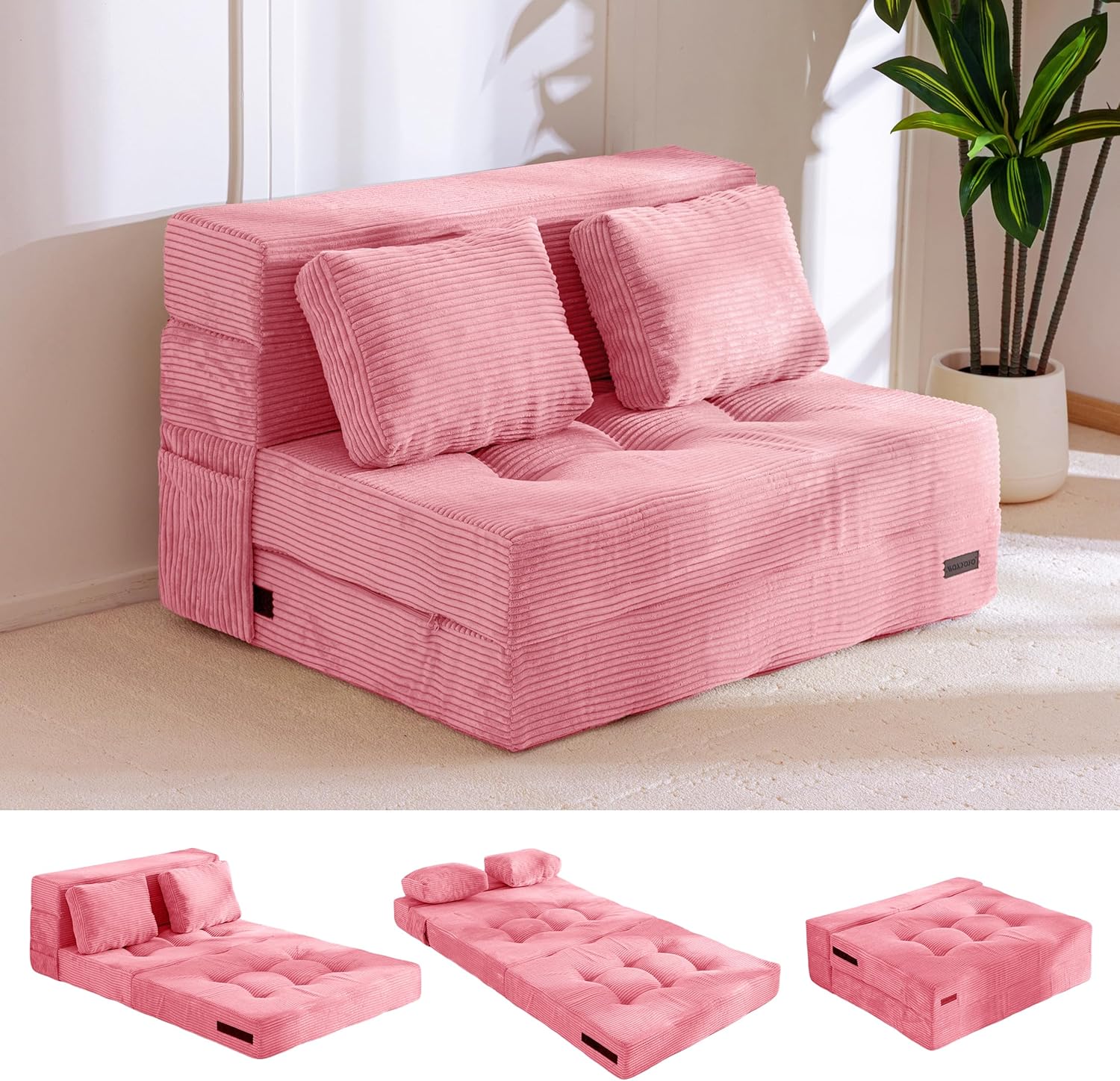 MAXYOYO Convertible Sofa Bed: 4 in 1 Tufted Folding Couch