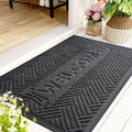 Front Door Mat Outside Entrance Low Profile Doormat - Durable Dirt