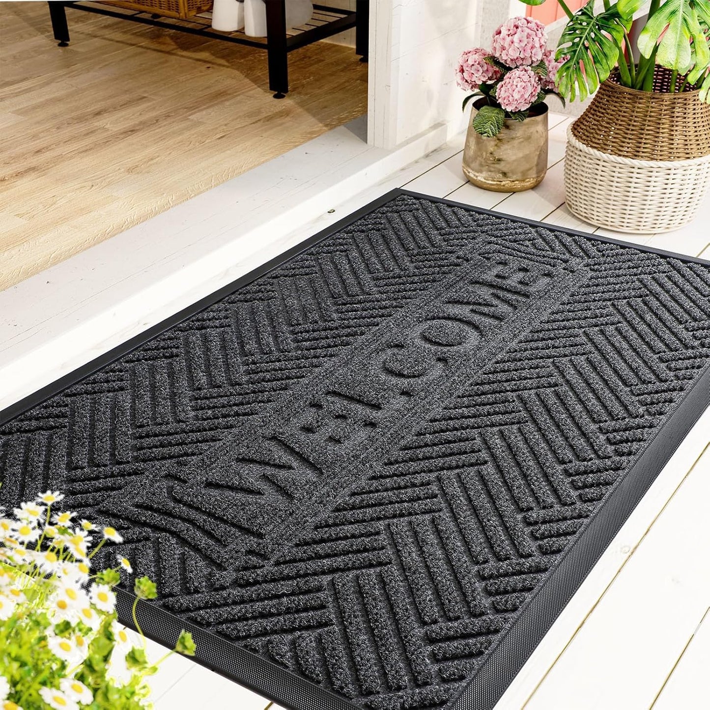 Mibao Durable Outdoor Indoor Mat for Entrance, Non-Slip Design