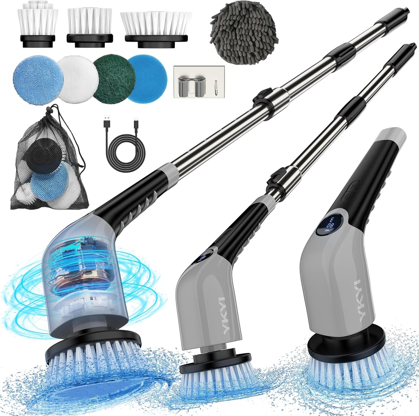 YKYI Electric Spin Scrubber: Cordless Cleaning Brush