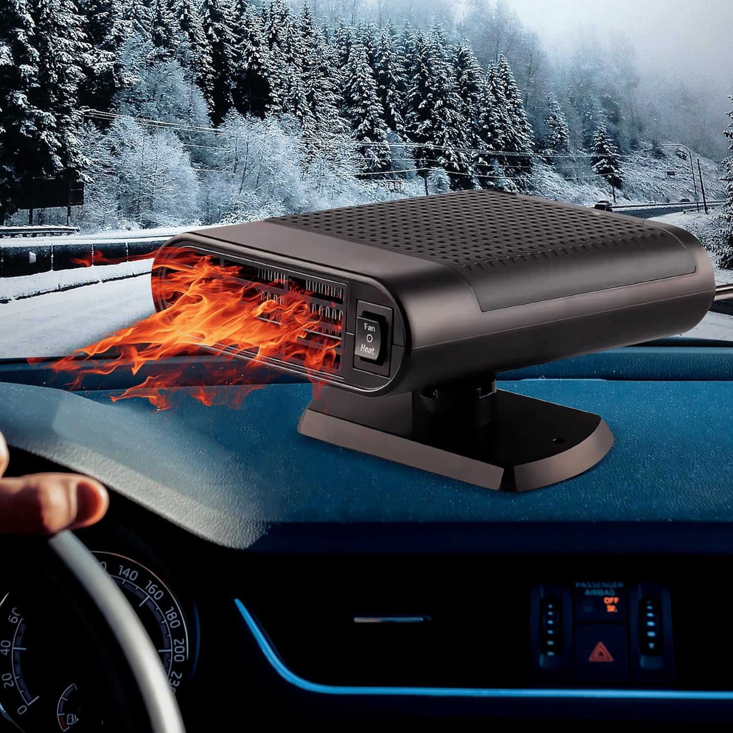 Portable Car Heater | Fast Defrosting & Cooling 360 Fan