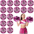 Cheerleading Pom Poms 50 Pack - Bulk Metallic Rose Red & Silver