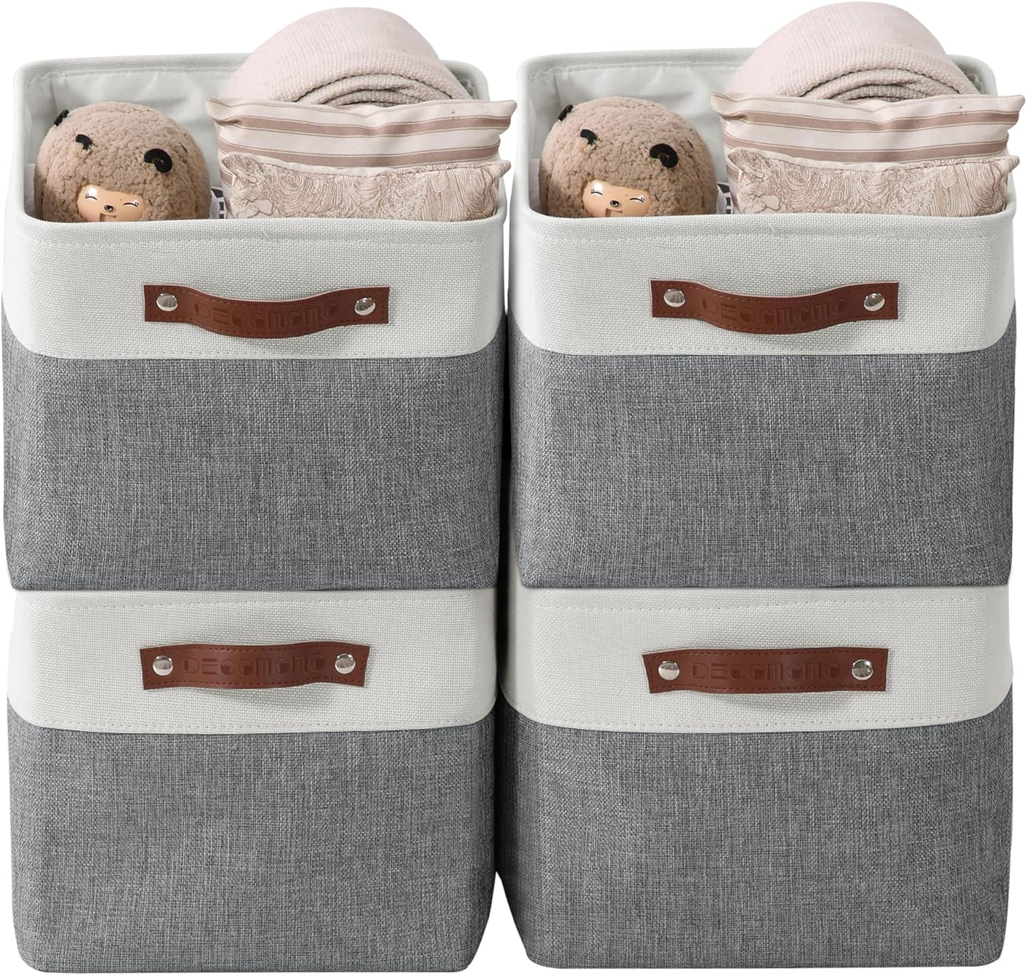 DECOMOMO Storage Baskets for Shelves - Large 4 Pack Bins
