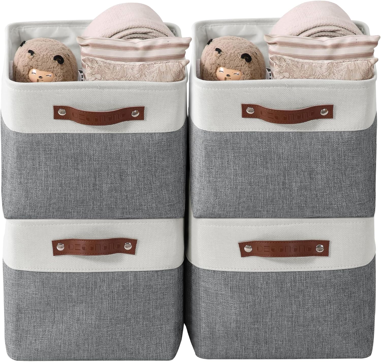 DECOMOMO Storage Baskets for Shelves - Large 4 Pack Bins