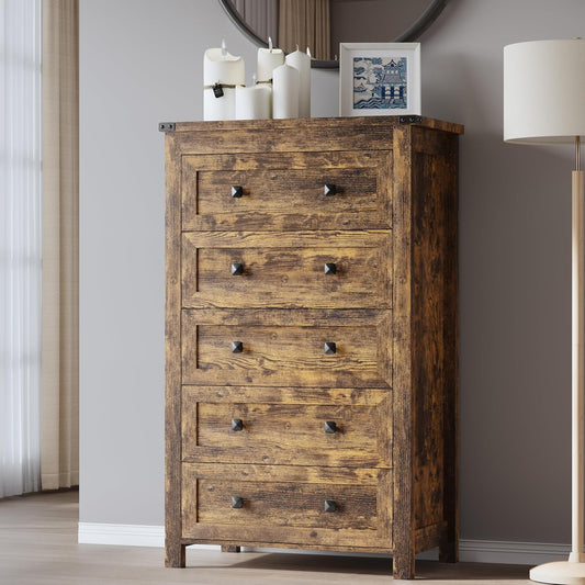 Tall 5-Drawer Dresser for Modern Storage Solutions