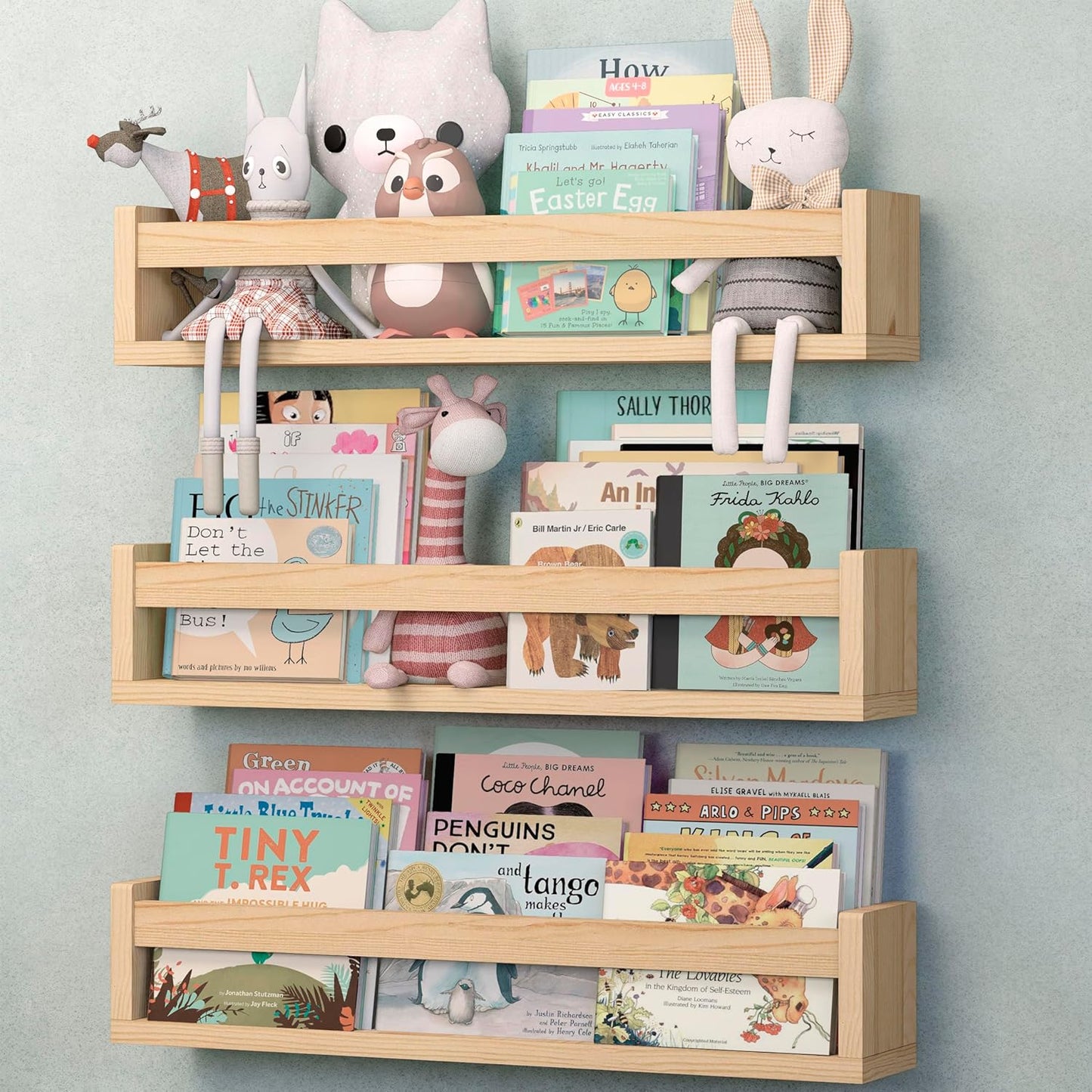 NATURE SUPPLIES Natural Wood Floating Shelves Set of 3