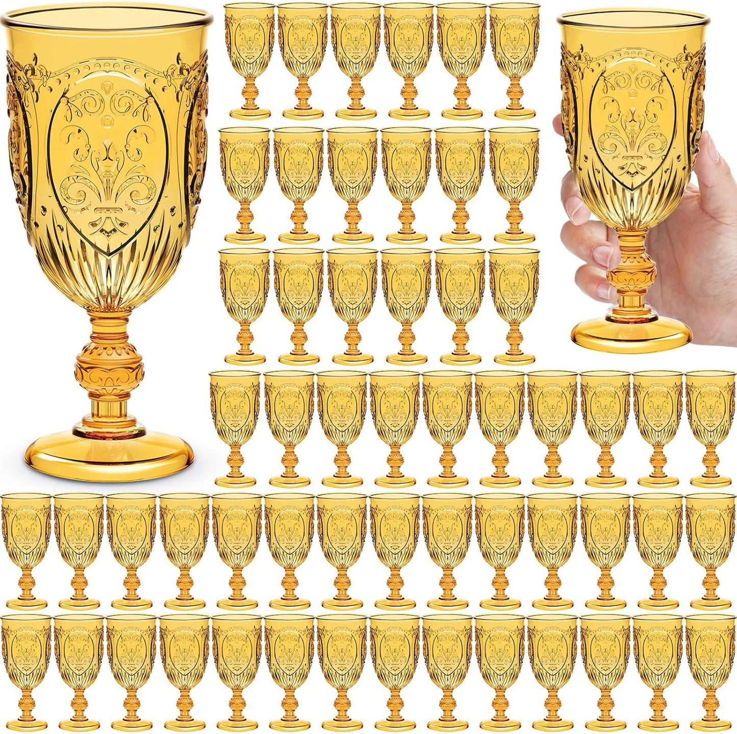 Wiwiqing 60 Pack Plastic Goblets 10oz for Parties and Events