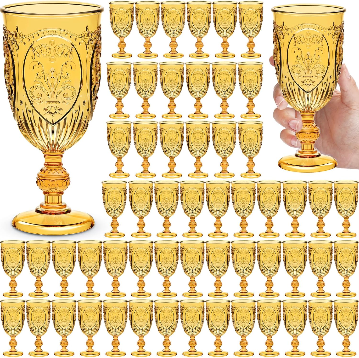Wiwiqing 60 Pack Plastic Goblets 10oz for Parties and Events