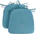 Blue D-Shaped Chair Cushions Set of 2 - 17in x 16in Comfortable Pads