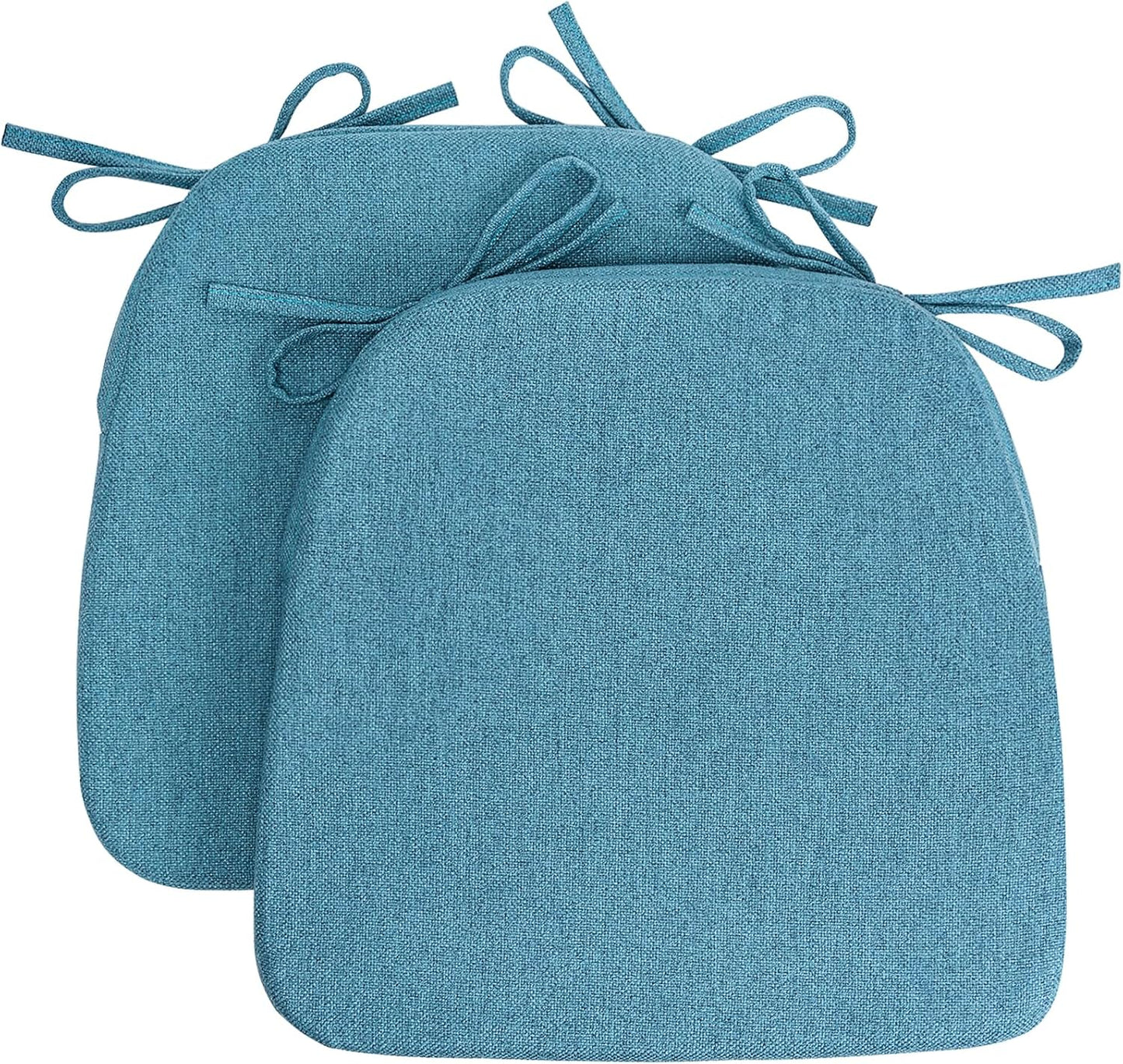 D-Shaped Chair Cushions for Dining Chairs - Set of 2 in Blue