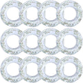 12 Pcs Summer Swim Rings with Glitter - Comfortable 23.6 in Pool