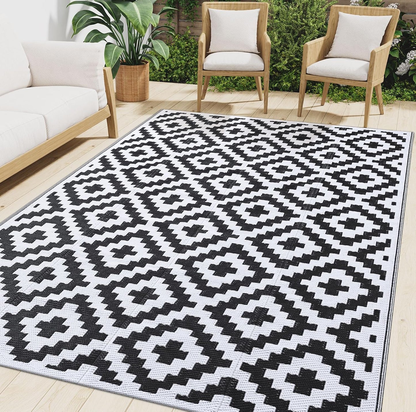 Smiry Waterproof Outdoor Rug 9x12 ft for Versatile Use