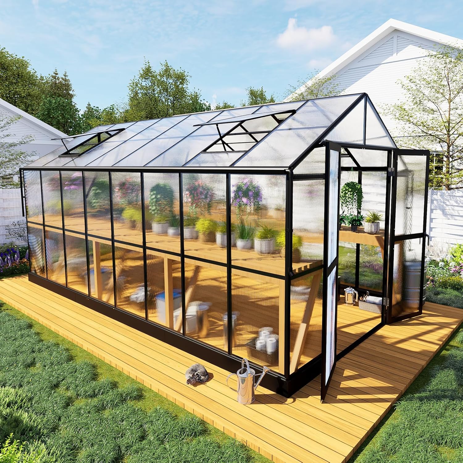 HOWE Large Walk-in Polycarbonate Greenhouse