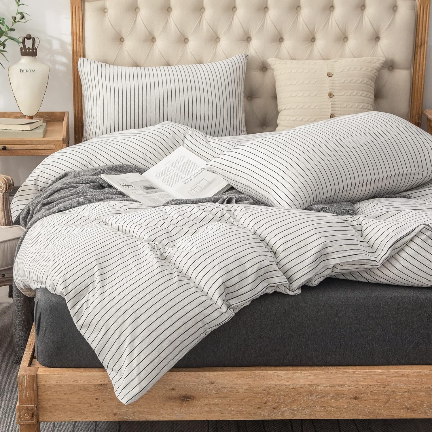 PURE ERA Jersey Knit Duvet Cover Set for Cozy Bedroom Style