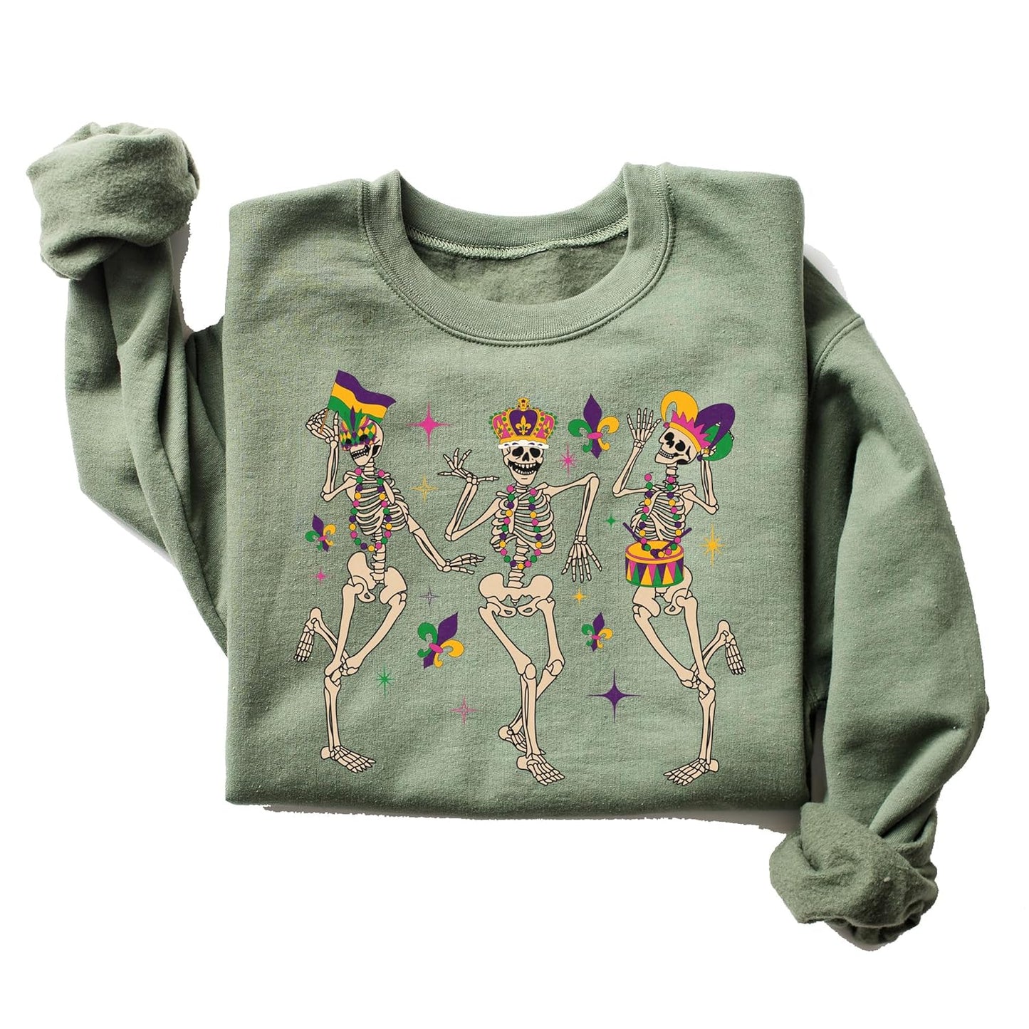 Dancing Skeletons Sweatshirt - Mardi Gras Fun!
