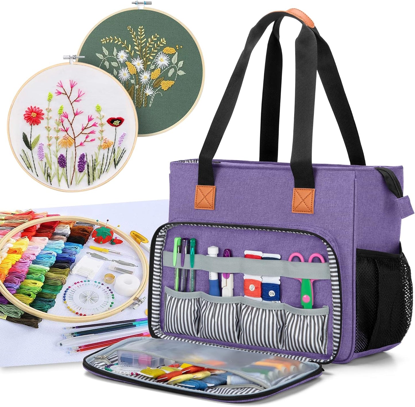 LUXJA Embroidery Project Carrying Case for Craft Lovers