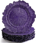 Purple Charger Plates 12 Pack 13in Reef Ruffled Rim - Event Base