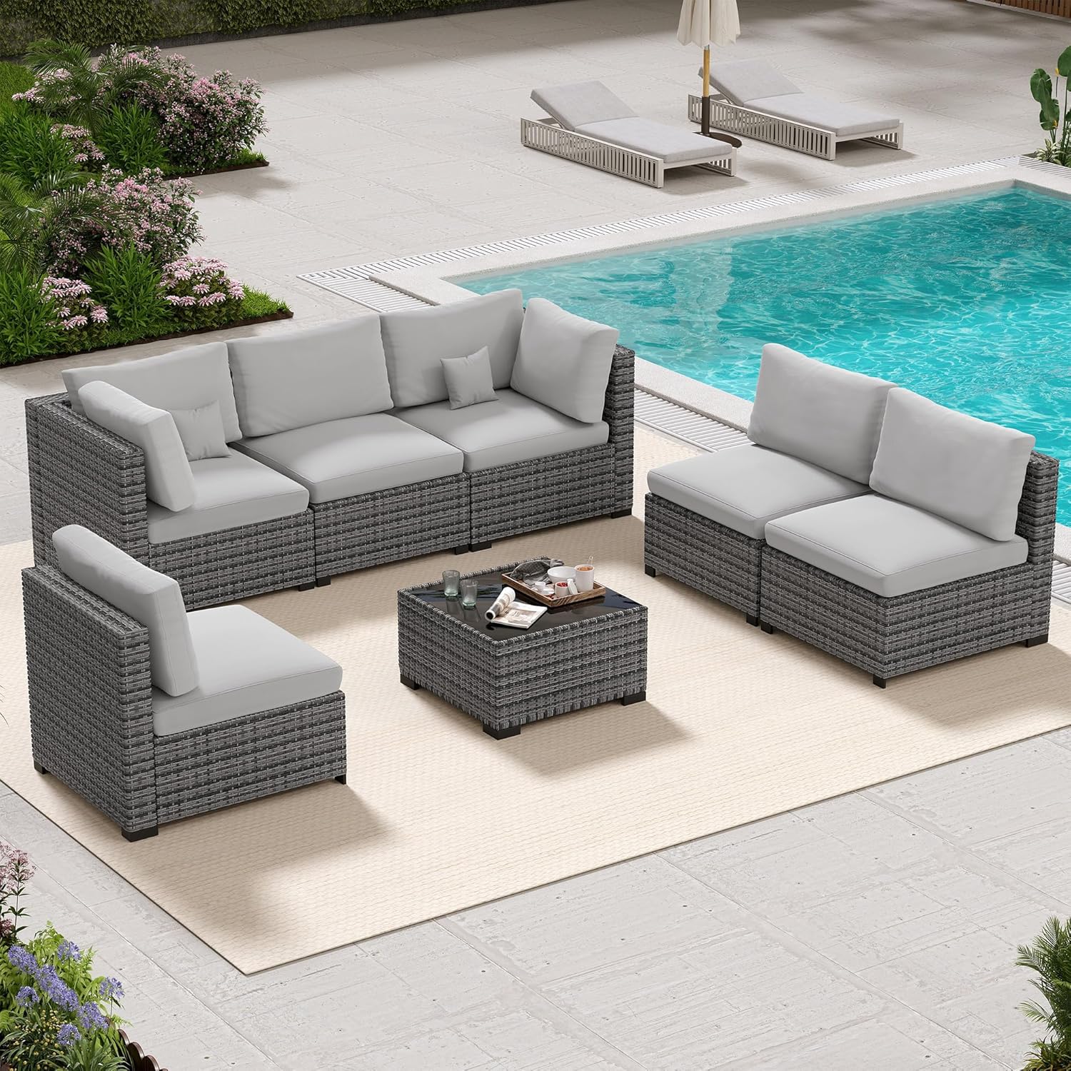 7 Piece Patio Furniture Set for Comfortable Outdoor Relaxation