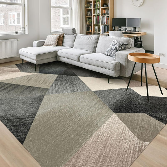 HOMFINE Washable Modern Area Rug - Soft Non Slip 5x7 Green