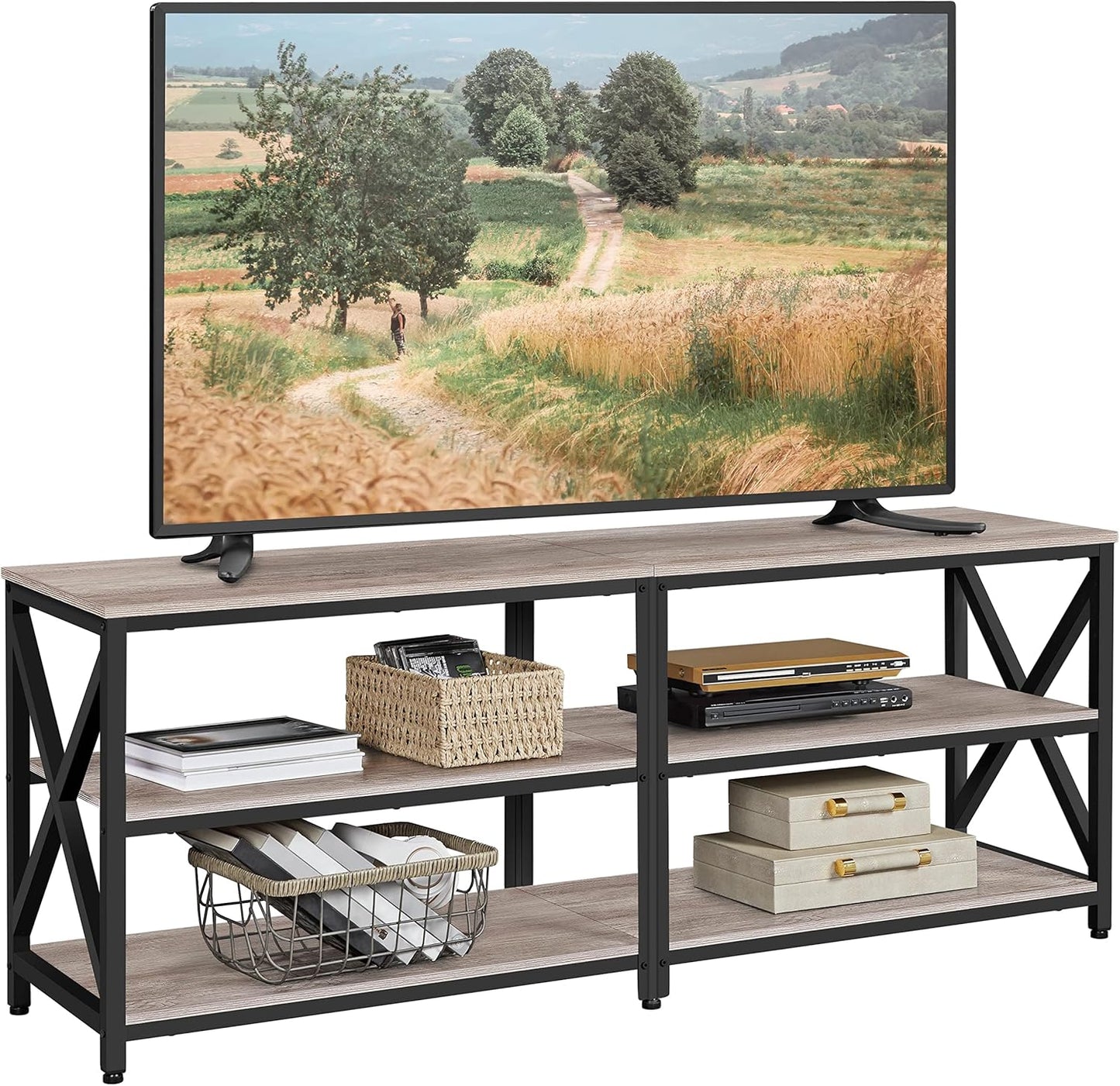 Yaheetech 70 TV Stand: 3-Tier Industrial Storage
