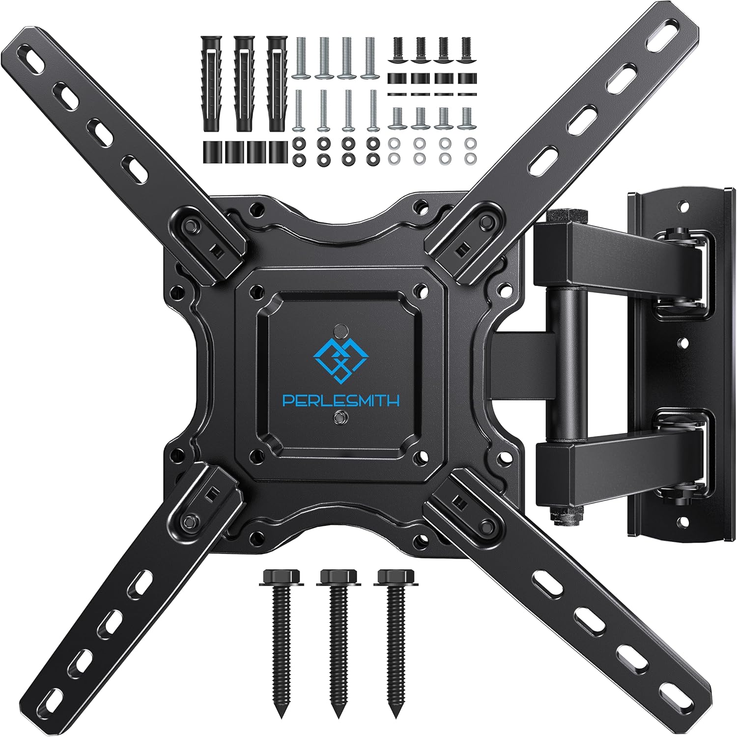 PERLESMITH Full Motion TV Wall Mount: Swivel & Tilt for Perfect Viewing!