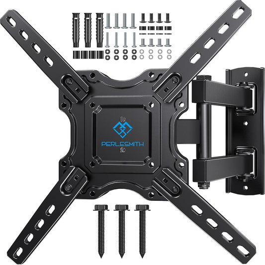 PERLESMITH Full Motion TV Wall Mount: Swivel & Tilt for Perfect Viewing!