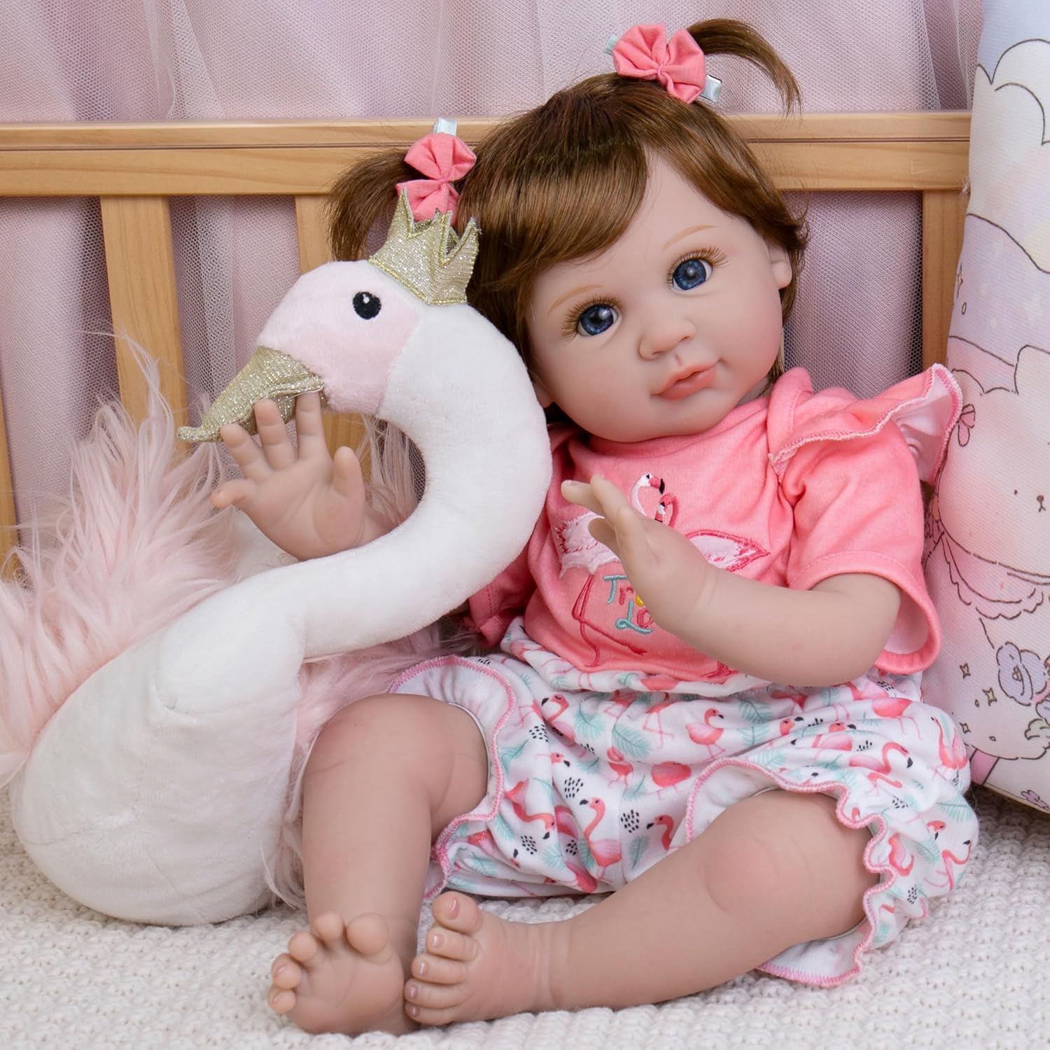 Realistic Baby Doll 22-Inch Soft Cloth Body for Kids Age 3