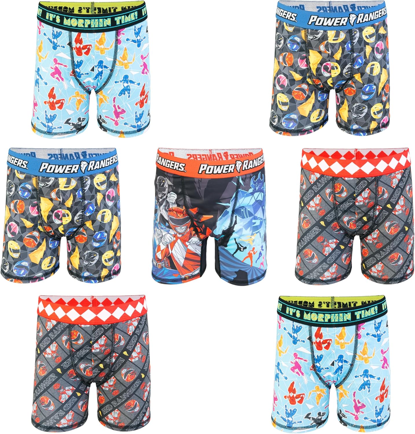 Power Rangers Boys' 100% Cotton Briefs & Boxerbriefs 2T-7 Exclusive Pack