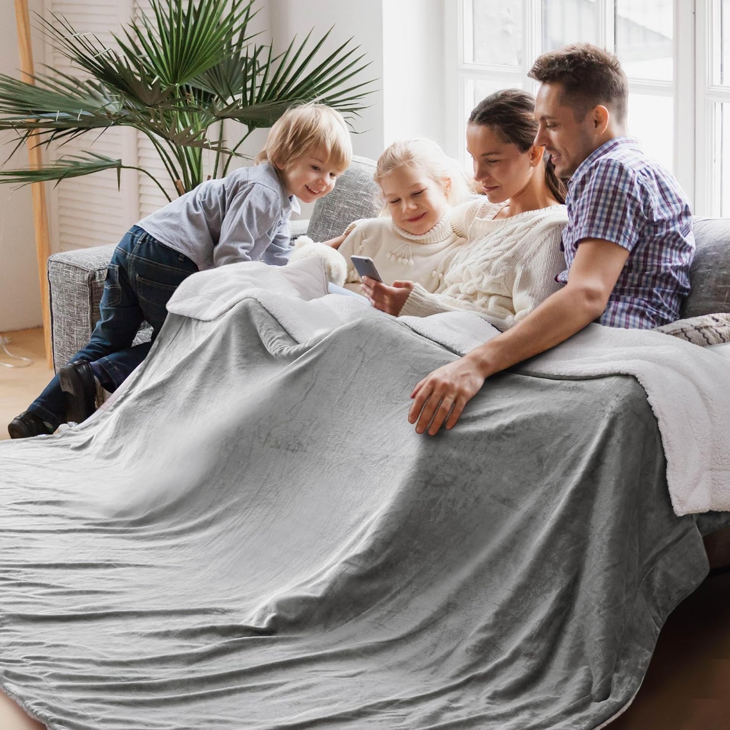 Bedsure GentleSoft Sherpa Fleece Oversized Cal King Blanket
