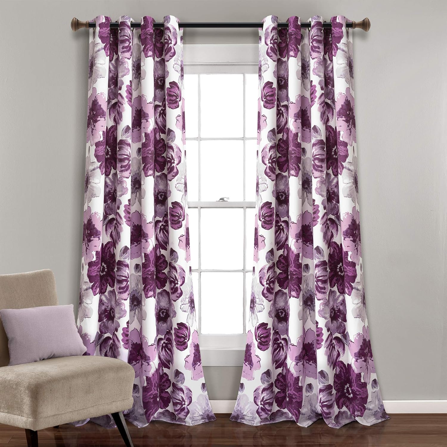 Lush Decor Leah Light Filtering Curtains for Bedroom & More