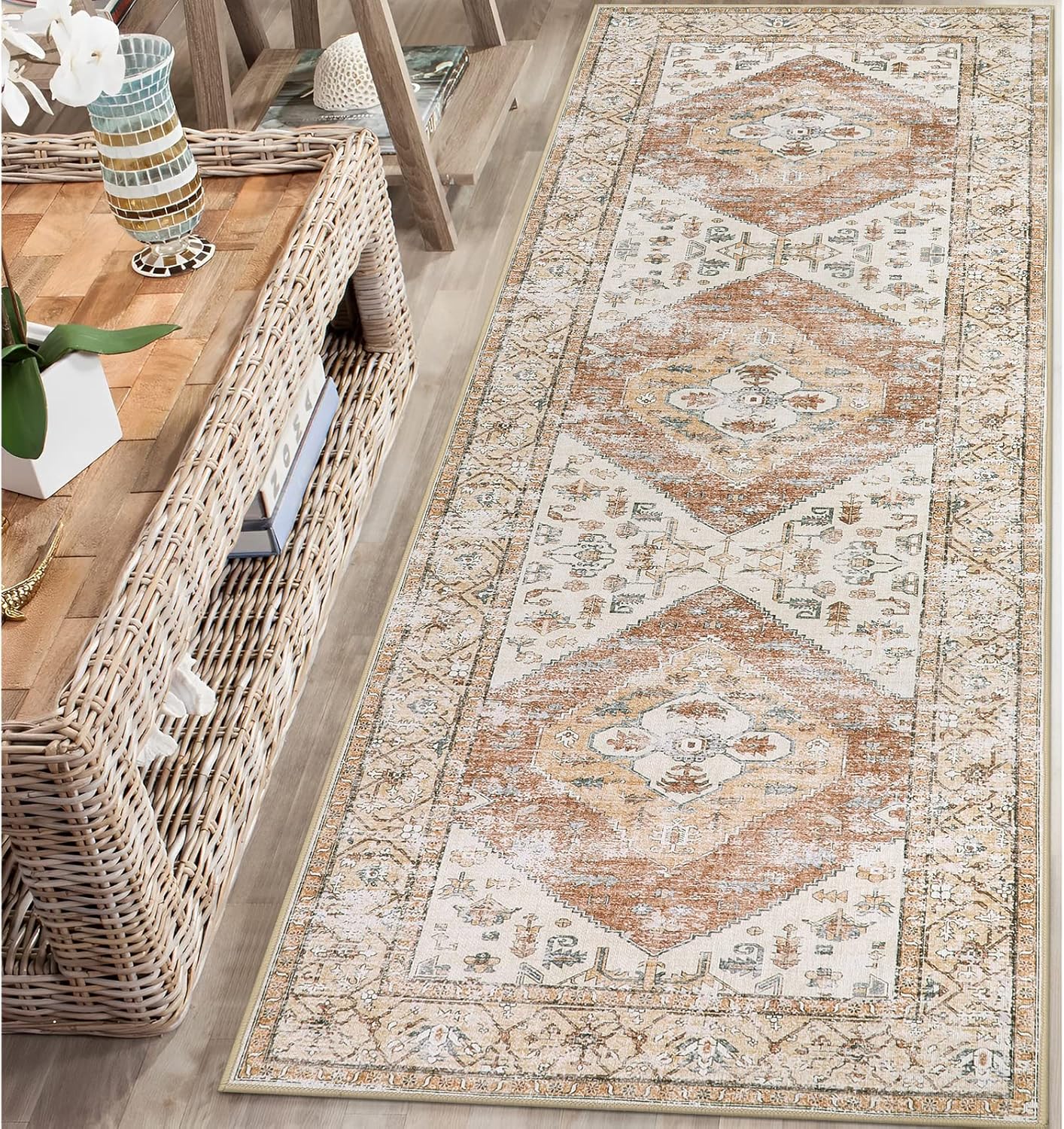 Lahome Boho Washable Runner - Non-Slip Lightweight Rug