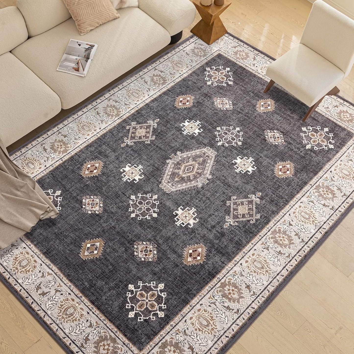 ILANGO Vintage 8ftx10ft Area Rugs for Living Room and Dining Room