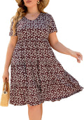 Women's Plus Size Tiered Midi Babydoll Dress - Soft Rayon Blend