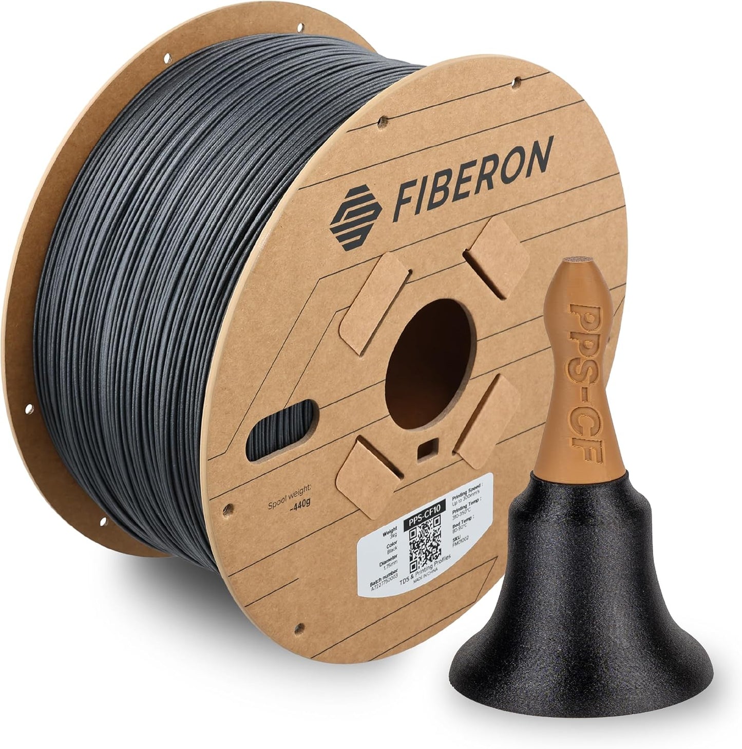 Polymaker Fiberon PPS-CF10 Filament Black for Extreme Heat Resistance