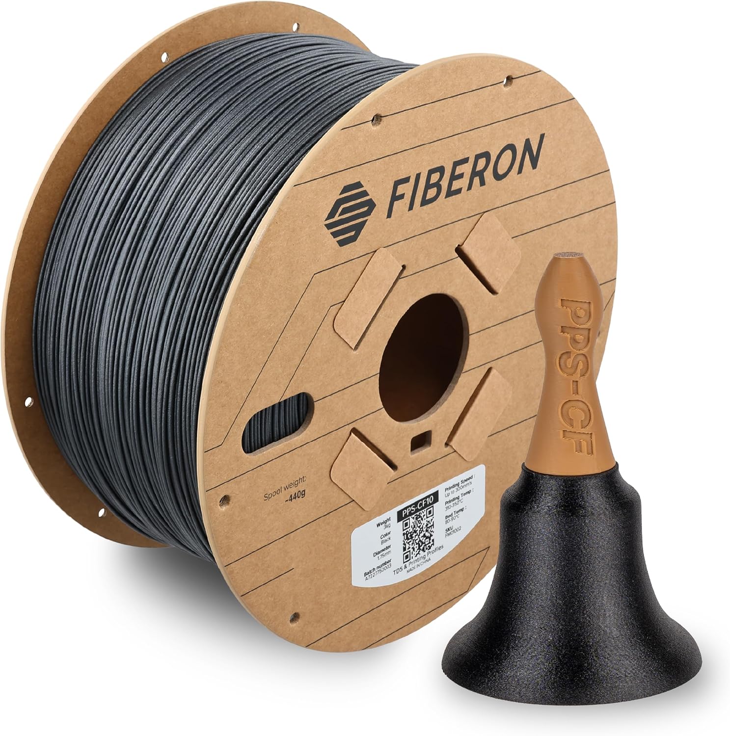 Polymaker Fiberon PPS-CF10 Filament Black for Extreme Heat Resistance