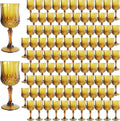 Plastic Wine Glasses 100PCS Amber Vintage Style - Party Ready