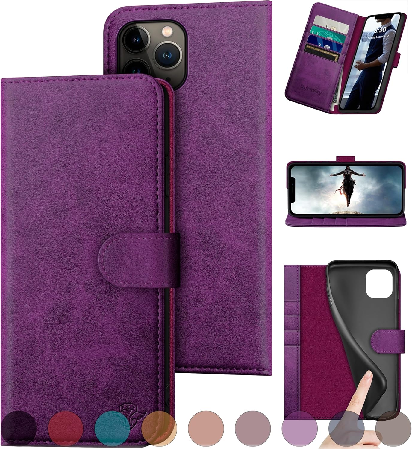 iPhone 11 Pro Genuine Leather Wallet Case with RFID Blocking