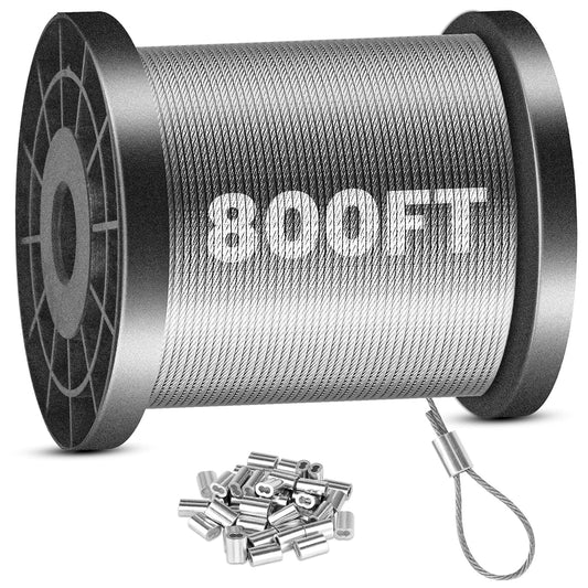 1/16 Wire Rope 800FT Stainless Steel Cable for Outdoor Crafts