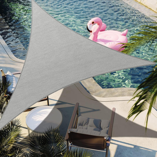 7ft x 9ft x 11.4ft Gray Right Triangle Sun Shade Sail Canopy