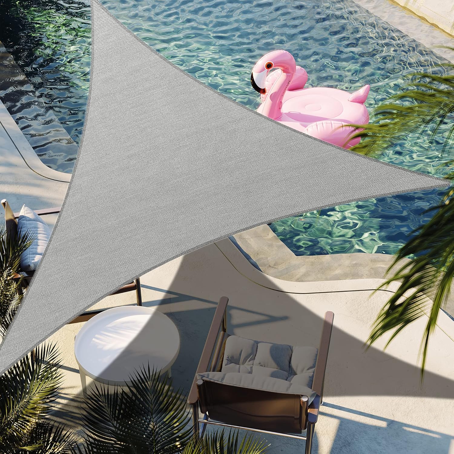 9ft x 9ft x 12.7ft Gray Right Triangle Sun Shade Sail for Outdoors