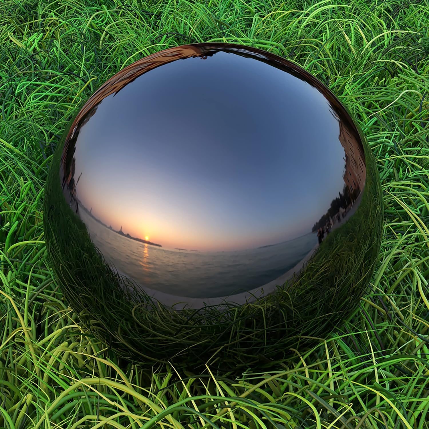 Titanium Stainless Steel Gazing Mirror Ball for Garden Decor