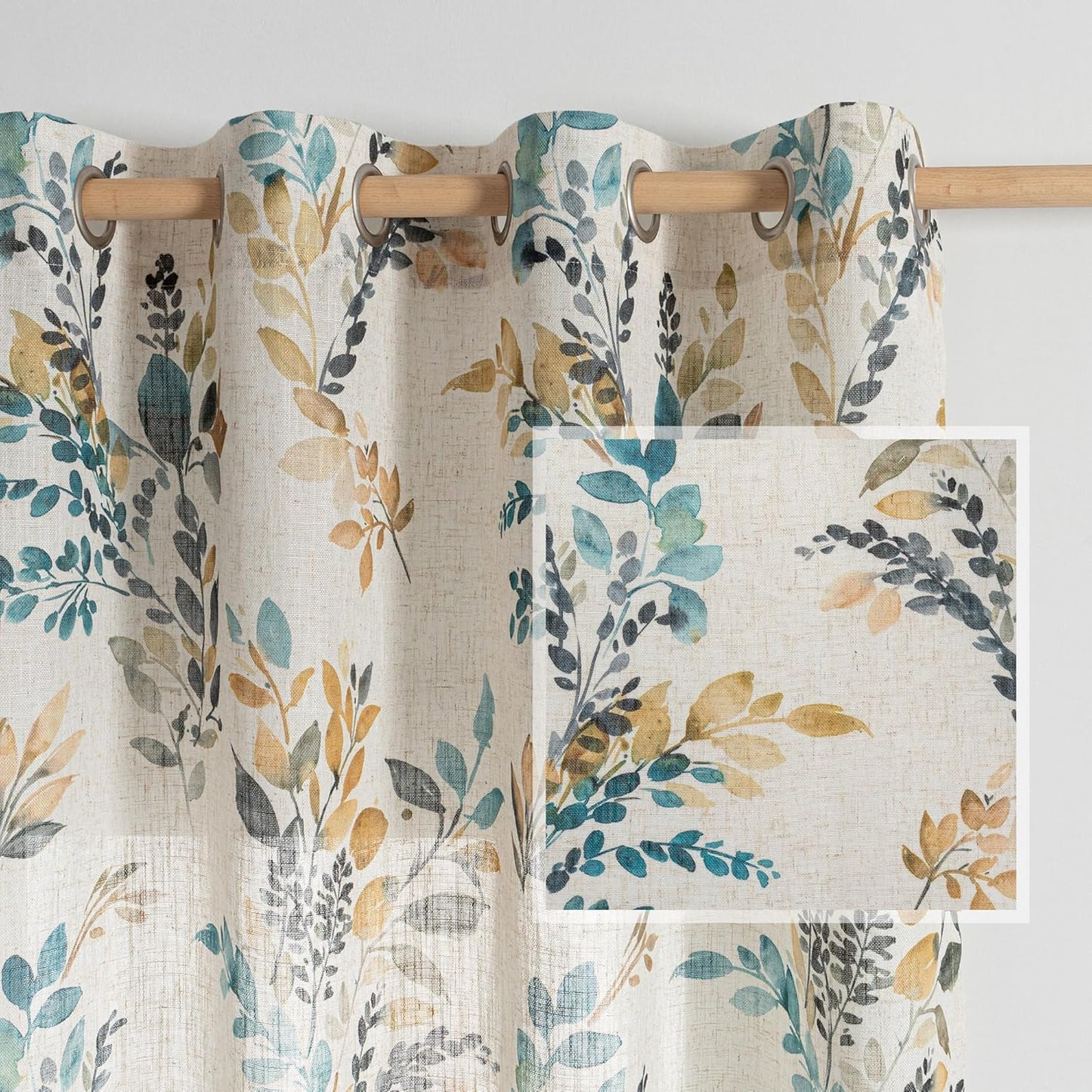 MYSKY HOME Semi Sheer Curtains for Living Room Light Filtering